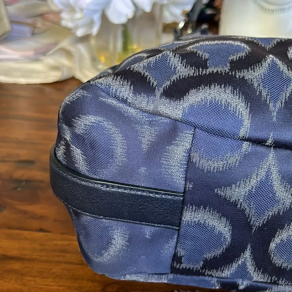 Coach Madison Phoebe Tumbled Blue Logo 3 section Navy lining inside and dust bag